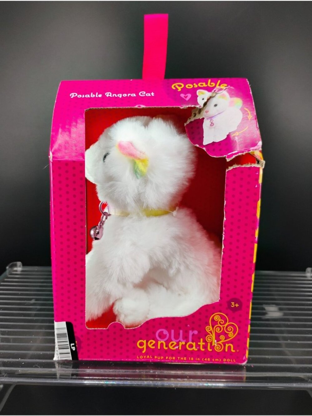 Our Generation Posable Angora Cat Plush Toy With Collar